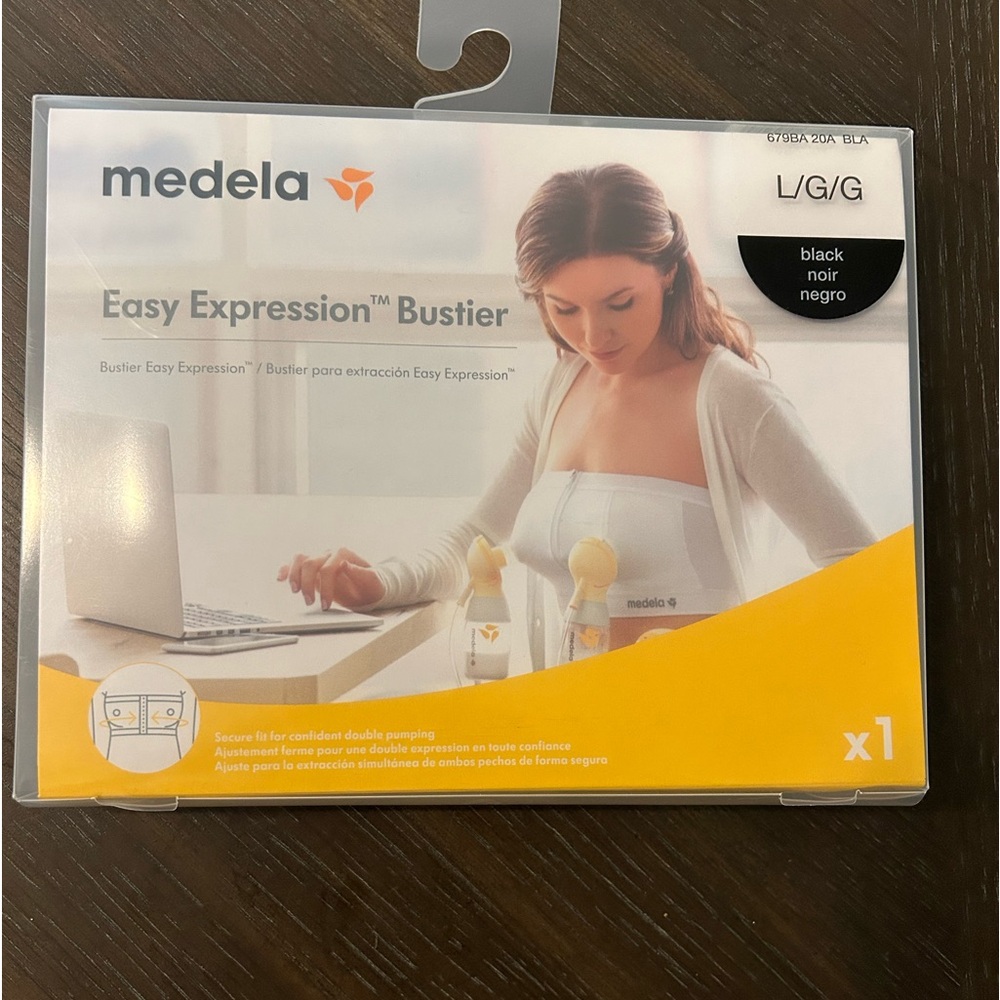 Black Medela hands-free pumping bra size large